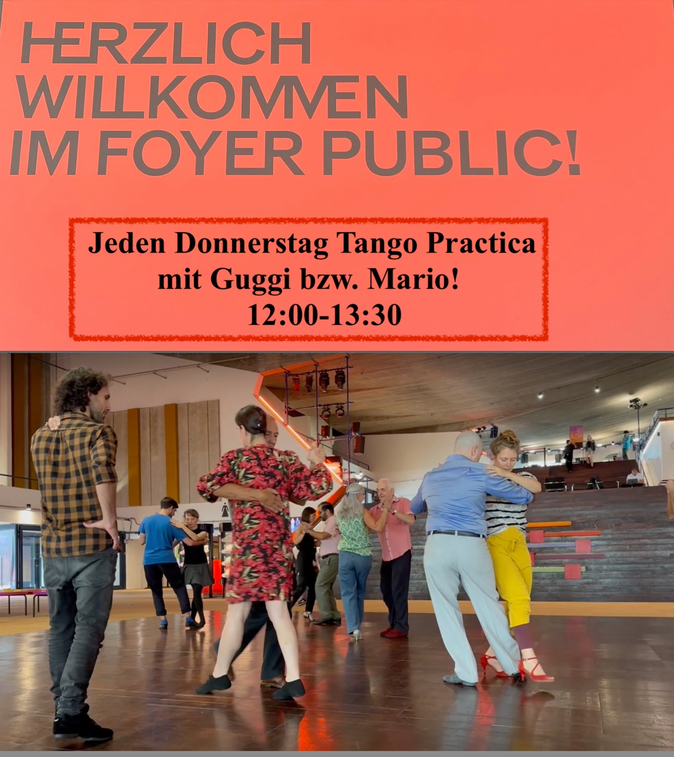 Donnerstag 12:00 Uhr Practica über Mittag Theater Basel Foyer public